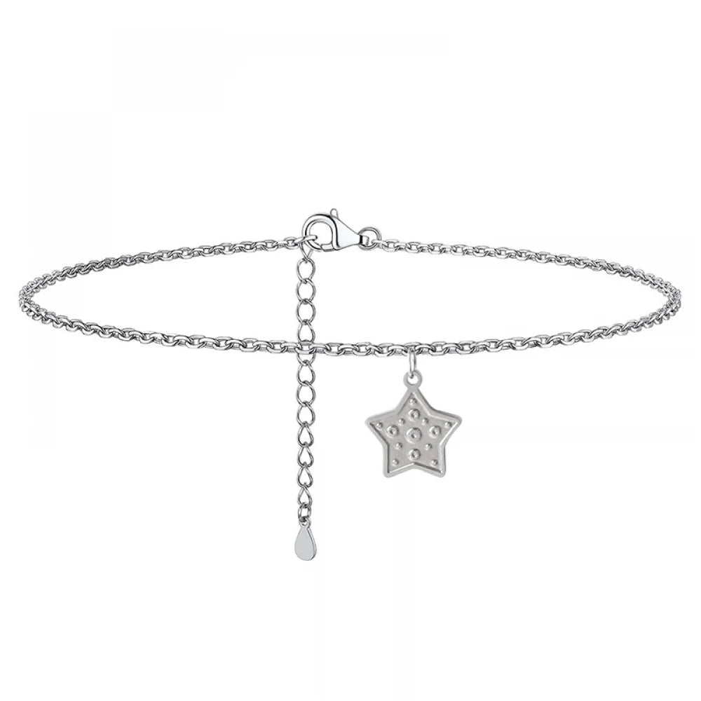 Minimalist Fashion Non Tarnish Water Proof Jewelry Pvd Plated Star Stainless Steel Anklets for Women 2024