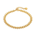 Wholesale Hand Olive Leaf Chain Gold Color Plated Bangle Anklet Ladies Jewelry Wheat Link Stainless Steel Bracelet for Women