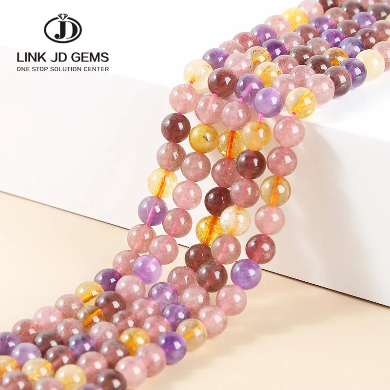 JD Wholesale Pure Natural Super Seven Crystal Amethyst Amethyst Amethyst DIY Jewelry Beads Making Female Gifts