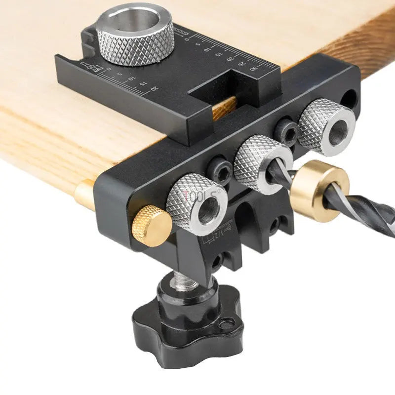 Meixiu Precision Jig Dowel Cam 3-in-1 Dowelling Master Kit Wood Hole Drilling Guide Woodworking Positioning DIY