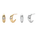 Europe and America Fashion Jewelry 925 Sterling Silver C-shaped Heart Zircon Stud Earring Jewelry for Women