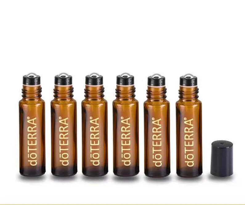 In Stock10ml Doterra Amber Glass Roll on Bottle With Steel Roller and Black Cap doterra Essential Oil Bottle