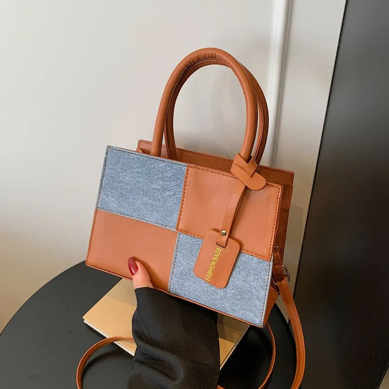 New Arrival Women's Trendy Square Handbag Fashion Style Shoulder & Crossbody Bag with Single Open Closure and Polyester Lining