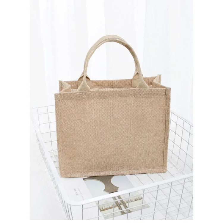 Eco-friendly Natural Eco Friendly Shopping Custom Printing Burlap Jute Shopping Bag Wholesale
