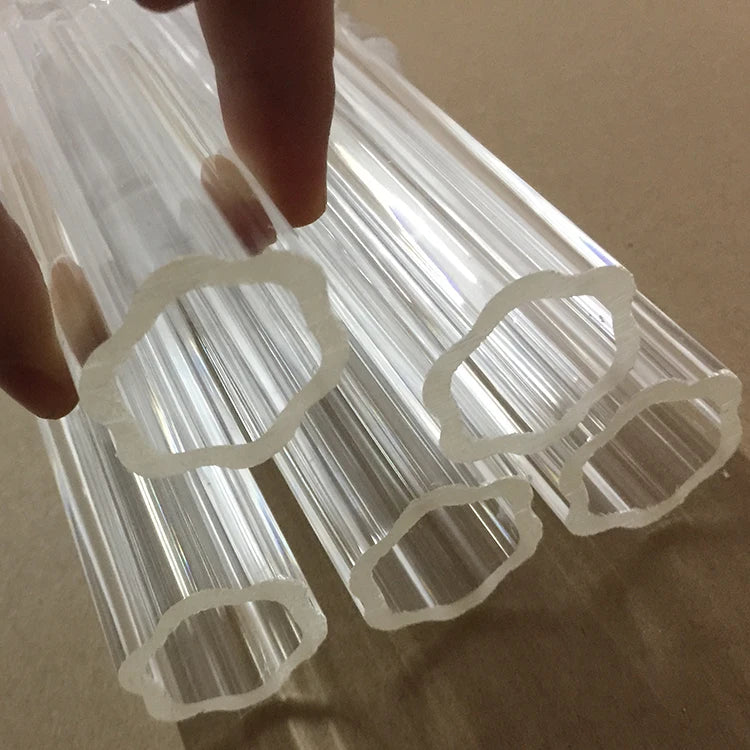 Factory Custom  Clear Special Flower Shaped Perspex Plastic Pipe Transparent Acrylic Hollow Tube