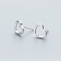 Fashion 925 Sterling Silver Women Crystal Heart Stud Earrings for Gifts Jewelry