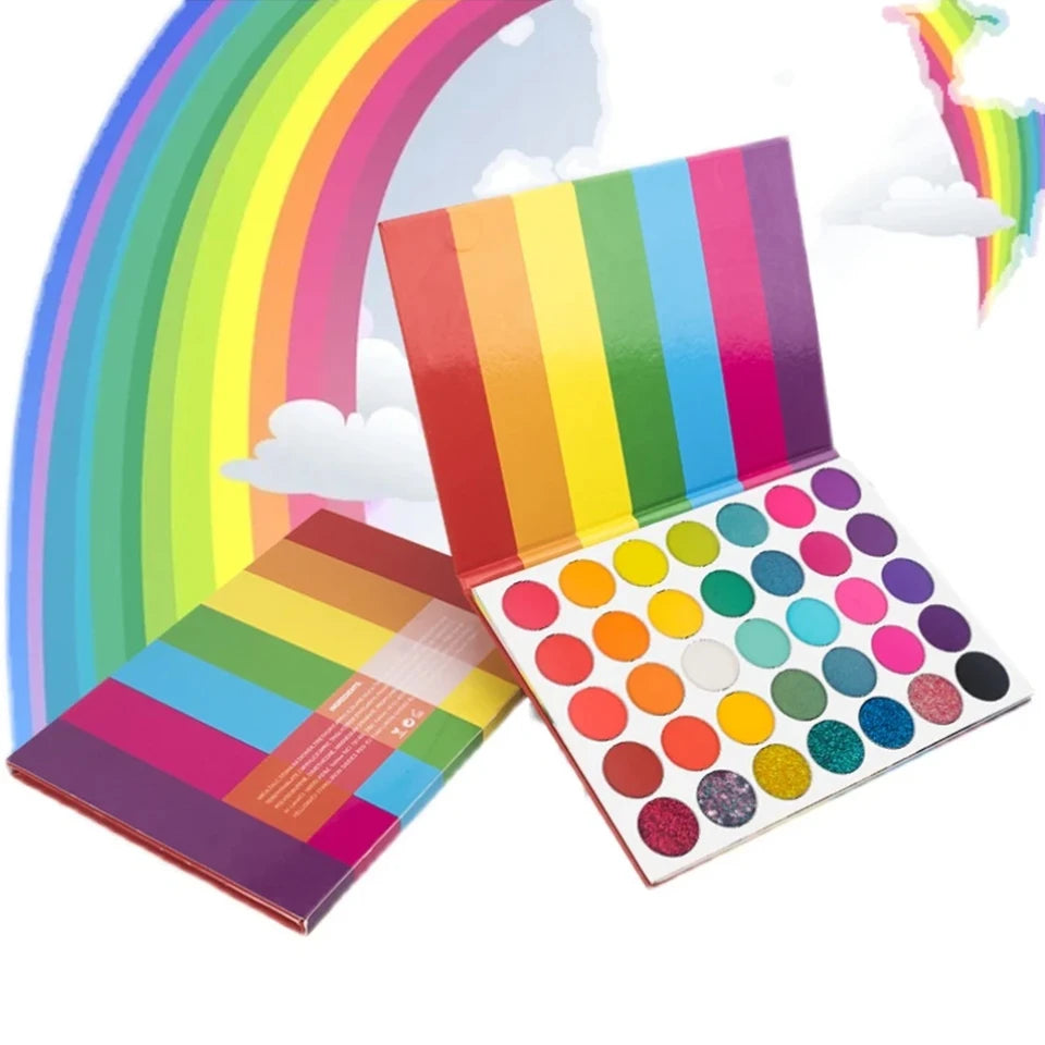 35-Color Waterproof Matte Glitter Eyeshadow Palette Wet Eyeshadow Makeup for Women Feature Pigments for Lady's