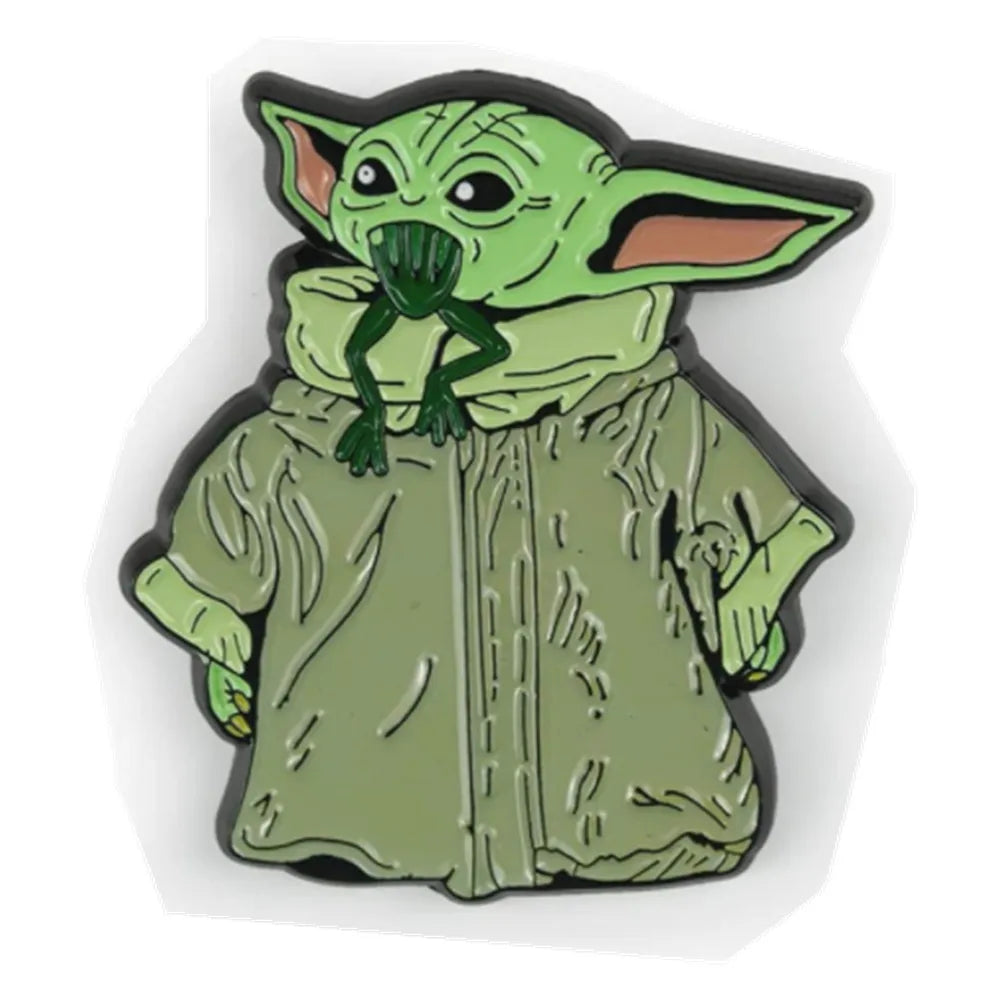Custom the Child Collector Soft Enamel Pin Official Collectible Enamel Pin Baby Yoda Eat a Frog Lapel Pins