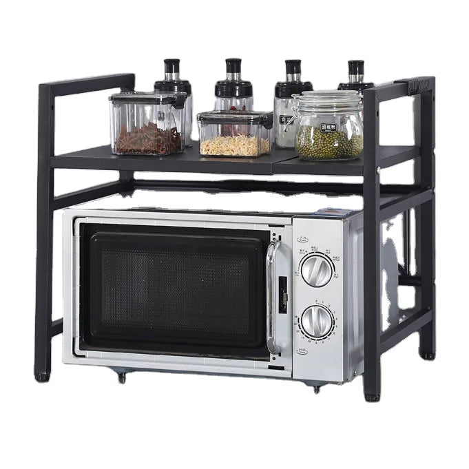 Kitchen Shelf Microwave Single and Double Shelf Household Table Top Oven Multi-layer Storage Condiment Rack