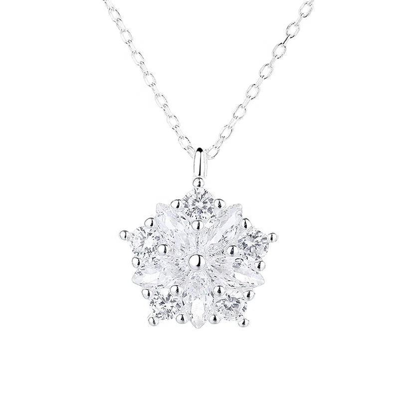 925 Sterling Silver Necklace Cubic Zirconia Women'S Pendant Necklace Jewelry   Exquisite Fashion Wholesale Joyeria Bisuterias
