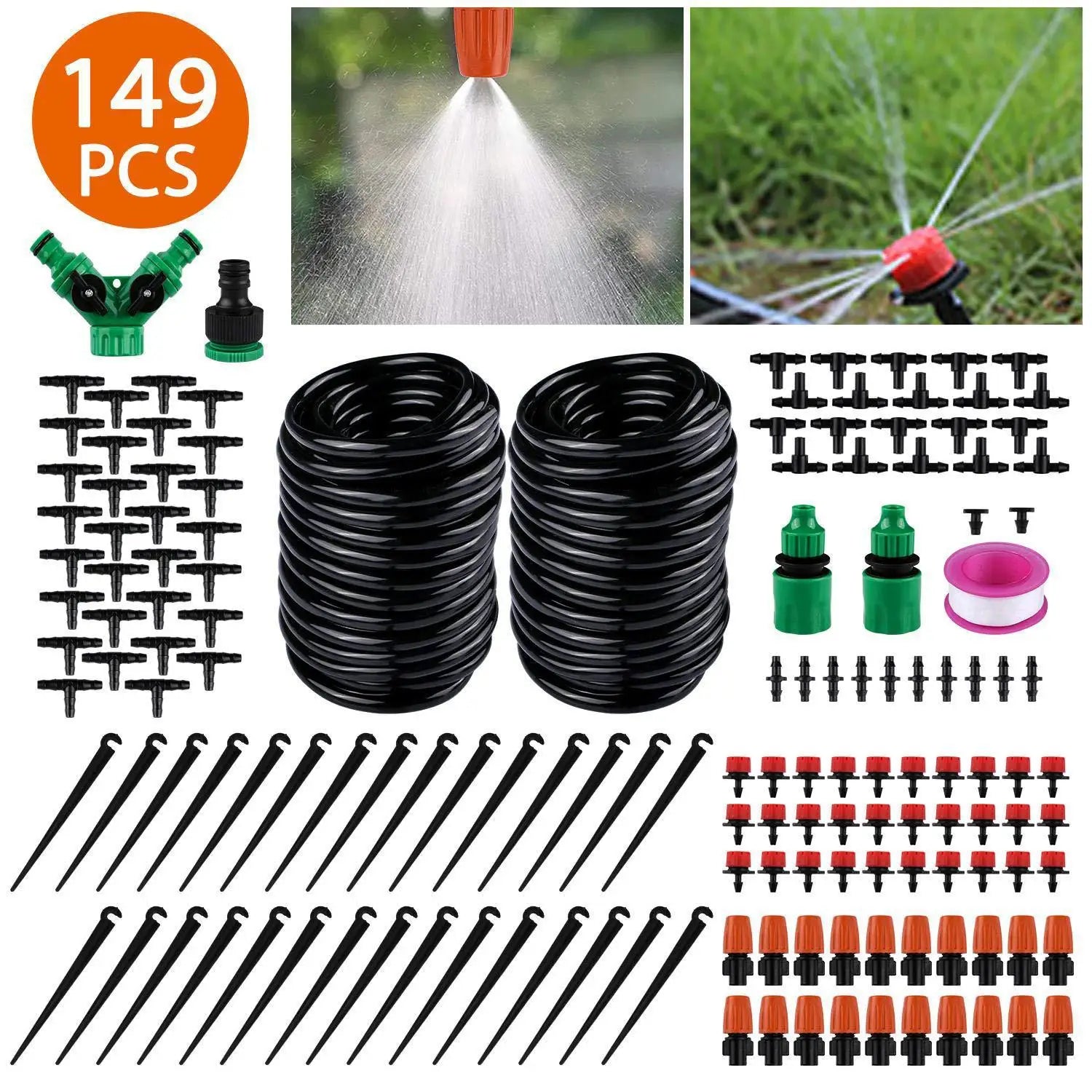 149PCS 30M Hose Automatic Watering Set  Irrigation System Drip Nozzle Spraying Watering System DIY Garden Shower Mist Watering