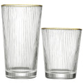 Factory Wholesale Striped Glass Drinkware Cold Water and Juice Cups for Hotels Carved for Comfortable Drinking