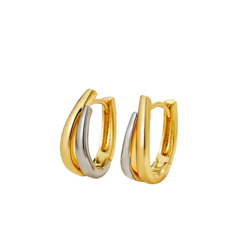 Fashionable Vintage Stainless Steel U-Shaped Stud Earrings Gold Silver Ear Hoop Geometric Design Hypoallergenic for Women's Gift