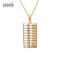 Wholesale 18K Solid Yellow Gold Abacus Pendant Necklace Trendy New Design for Engagement Wedding or Party Jewelry