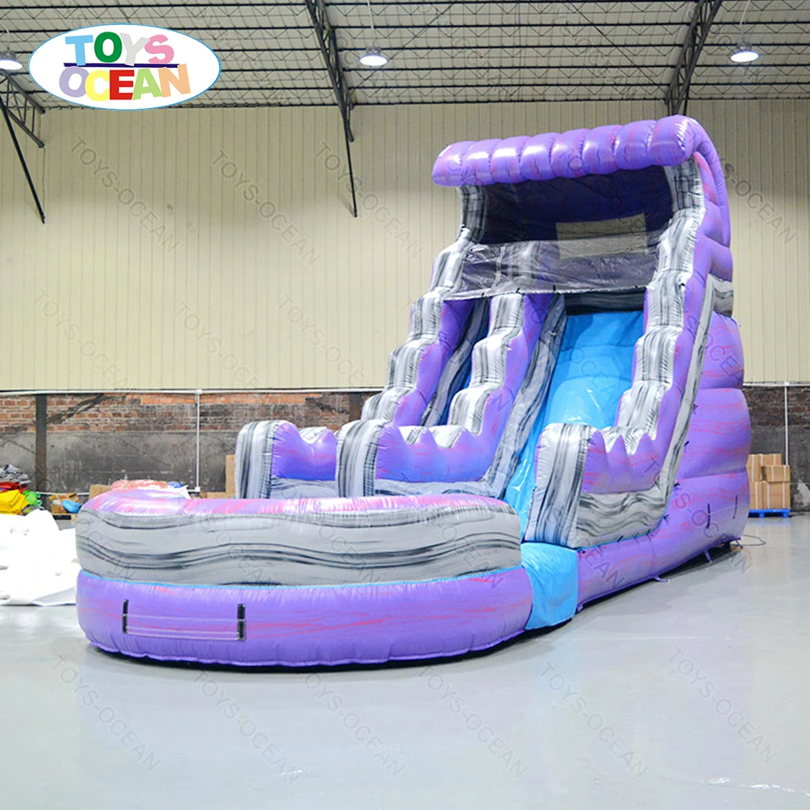 Customized Commercial PVC Inflatable Outdoor Water Slide Park for Kids with Pool 5-10 Passengers