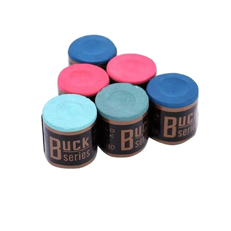 Two Sets 1 Bag Premium BUCK Brand Billiard Accessories (Cue Chalk)-Model B8-CK-001 Pool/Snooker Colors Blue/Green/Red Colorful