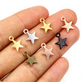 100pcs/pack 11x8mm Tibetan Silver Plated Small Star Pendant Charms DIY Jewelry Making Supplies Jewelry Findings Accessories