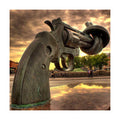 Garden Decoration Handmade Casting Famous Metal Art Statue Large Copper Bronze Knotted Gun Sculpture
