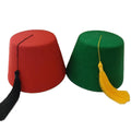 Red Turkish Hat Tarboosh Dress up Costume Party Moroccan Costume Hats Green Fez Hat With Gold Tassel