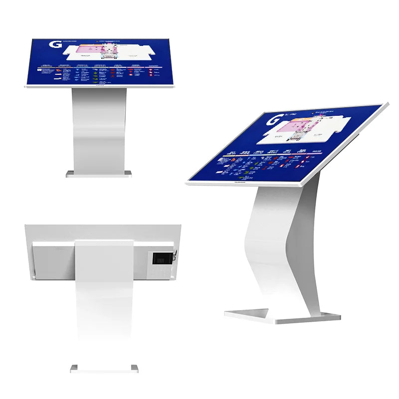 HUSHIDA Smart Touch Screen LCD Advertising Interactive Floor Stand  Digital Signage Kiosk Display Horizontal for Wayfinding