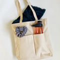 Women's Reusable Canvas Tote Bag with Long Handle Durable Shopping Bag for Advertising Daily Use