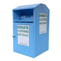 Outdoor Large Galvanized Steel Shoes Clothes Donation Bin Charity Clothing Donation Box Metal Used Clothing Recycling Bins