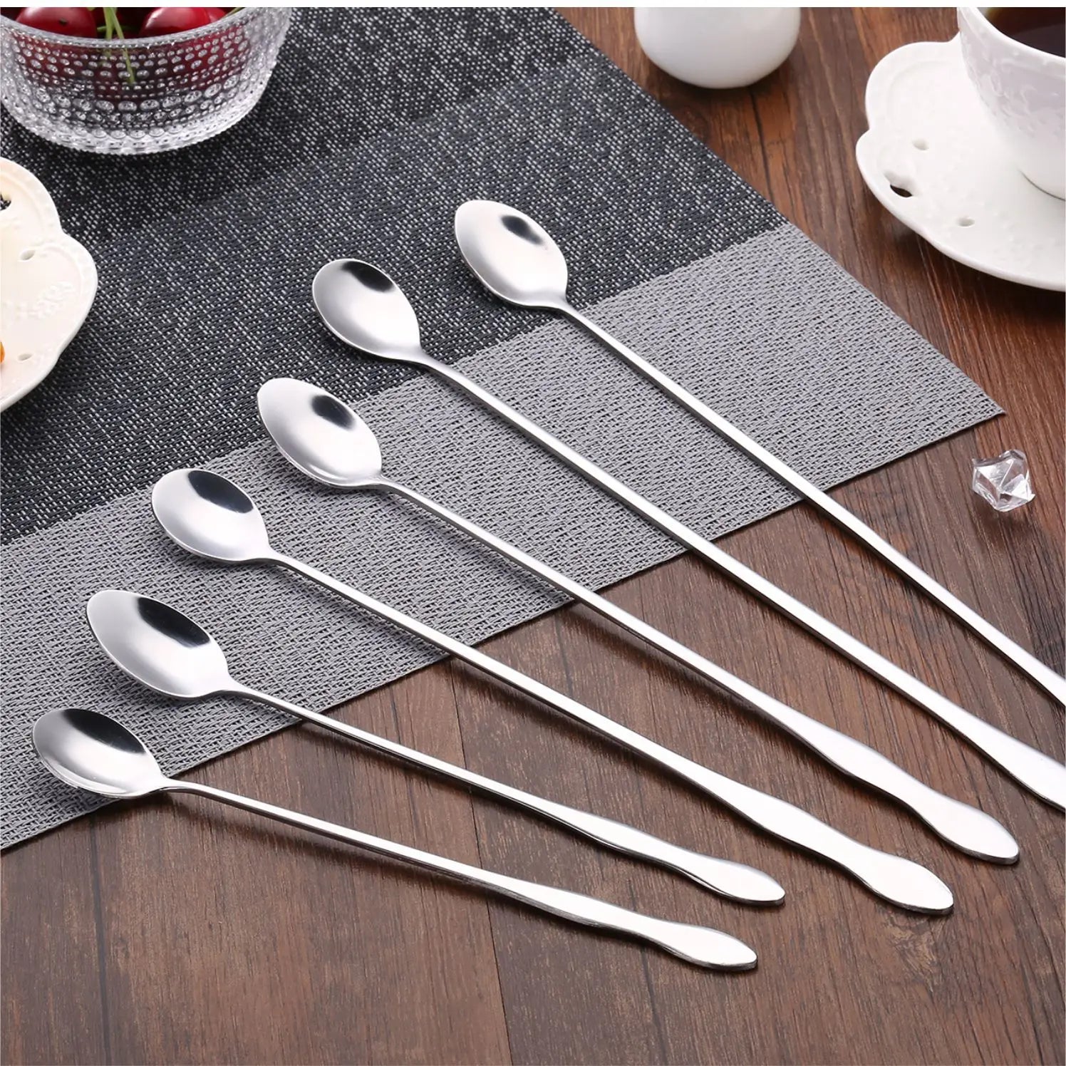 Gourd-Shaped Long Handled Spoon Coffee Tea Stirring Food Grade Stainless Steel Honey Spoons for Home Bar Use