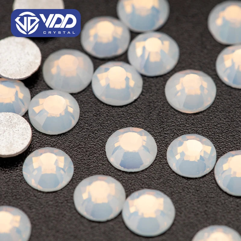 VDD 044 White Opal SS3-SS30 Non Hotfix Glass Rhinestones Crystal Flatback Stones Diamond Nail Art DIY Crafts Accessories