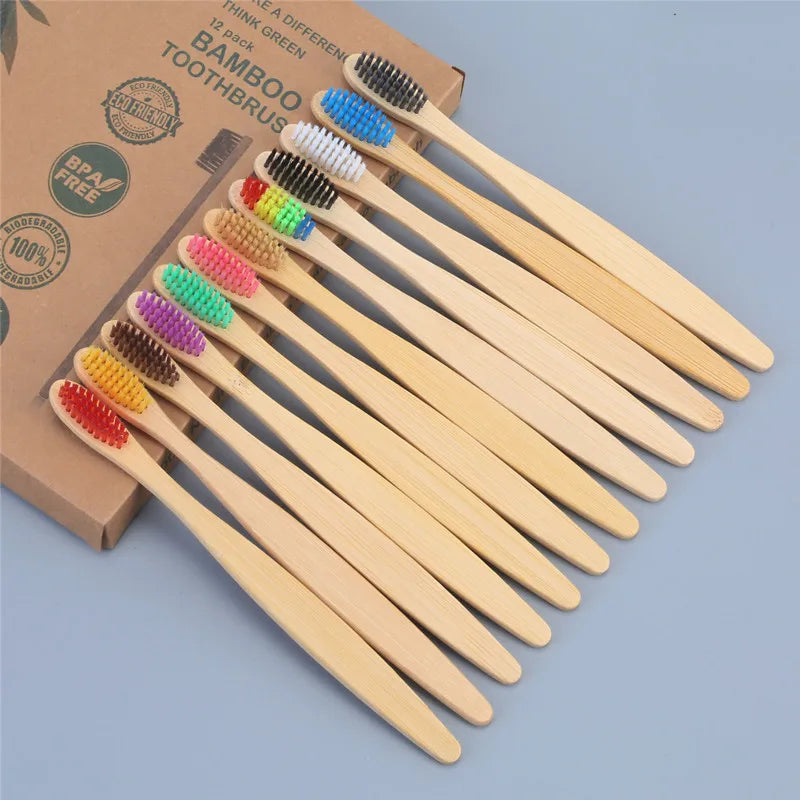 Bamboo Toothbrush 100% Biodegradable Natural Wooden Toothbrush Ecofriendly Customize Logo Hotel Travel Toothbrush With Case