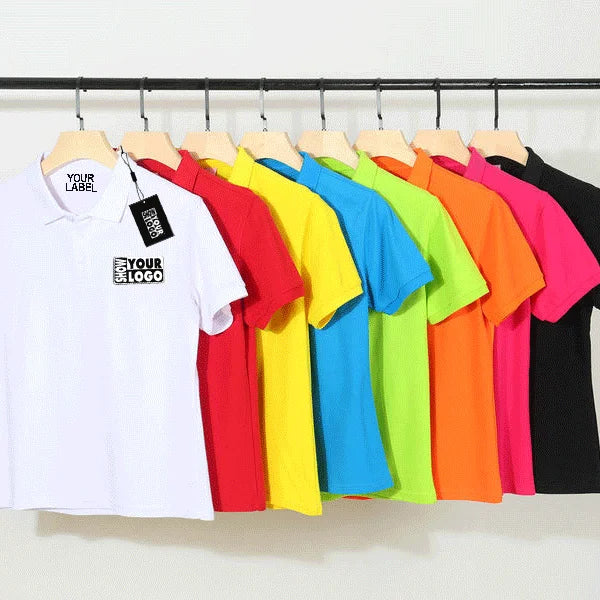 Free Labels Print and hang Tags Unisex Polo Shirt Custom Design Uniform Polo Shirt for Staff