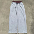 Custom Men's Wide Leg Sweat Pants Cotton French Terry Double Waist Straight Track Flared Sweatpants With Loose Fit