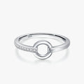 Ailmay Real 925 Sterling Silver Line Fashion Clear CZ Circle Finger Ring for Women Luxury Jewelry Wedding Accessories Gift With