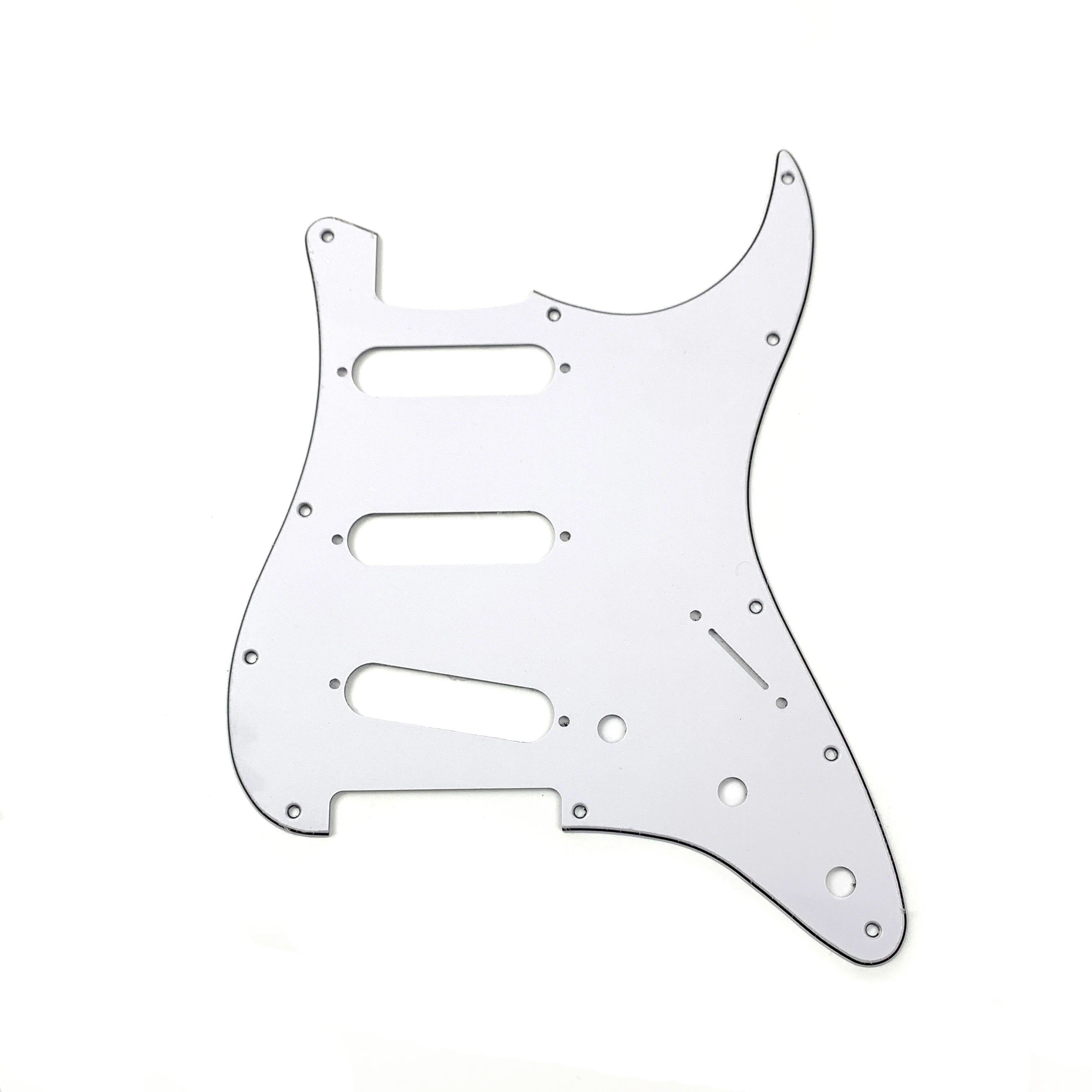 3ply White 11 Hole SSS Electric Guitar Pickguard Guitar Scratch Plate for ST Electric Guitar Parts