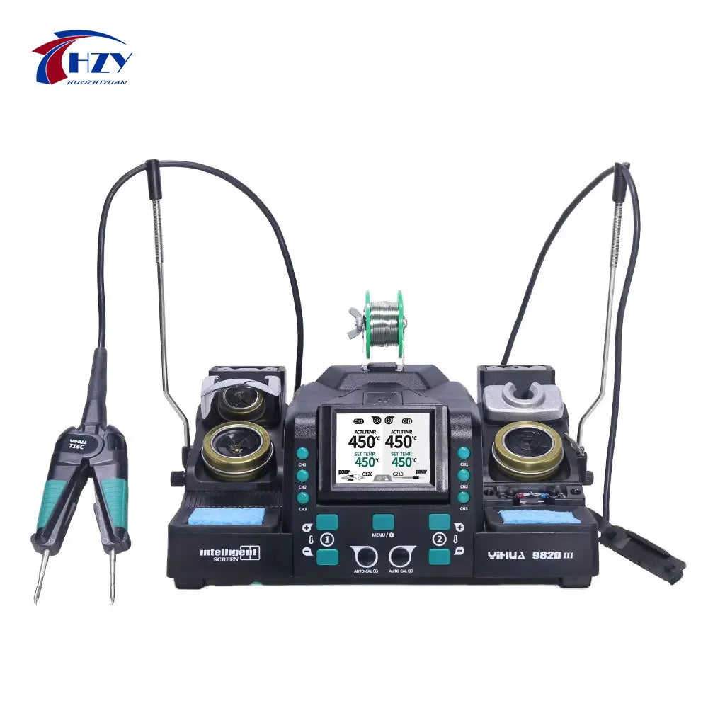 YIHUA 982D-III Precision Tweezers Soldering Iron C210 Station for SMT SMD Component Rework Station with Auto Calibration
