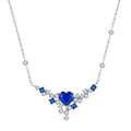 Wholesale S925 Sterling Silver 5A Zircon Fine Jewelry Heart Cut Yellow Cz Y Shaped Ladies Water Drop Pendant Necklace