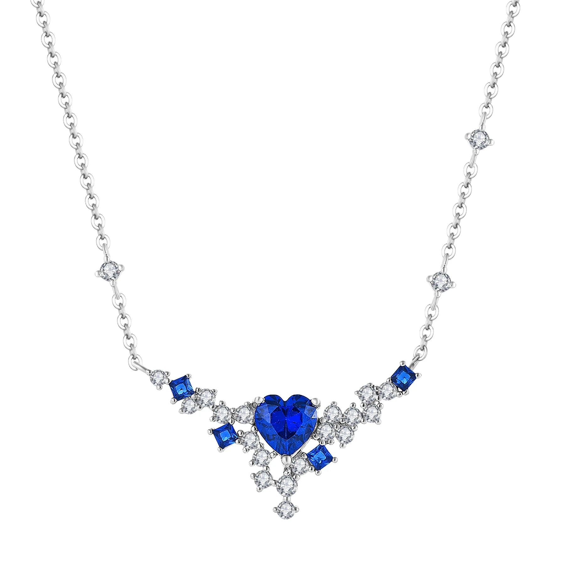 Wholesale S925 Sterling Silver 5A Zircon Fine Jewelry Heart Cut Yellow Cz Y Shaped Ladies Water Drop Pendant Necklace