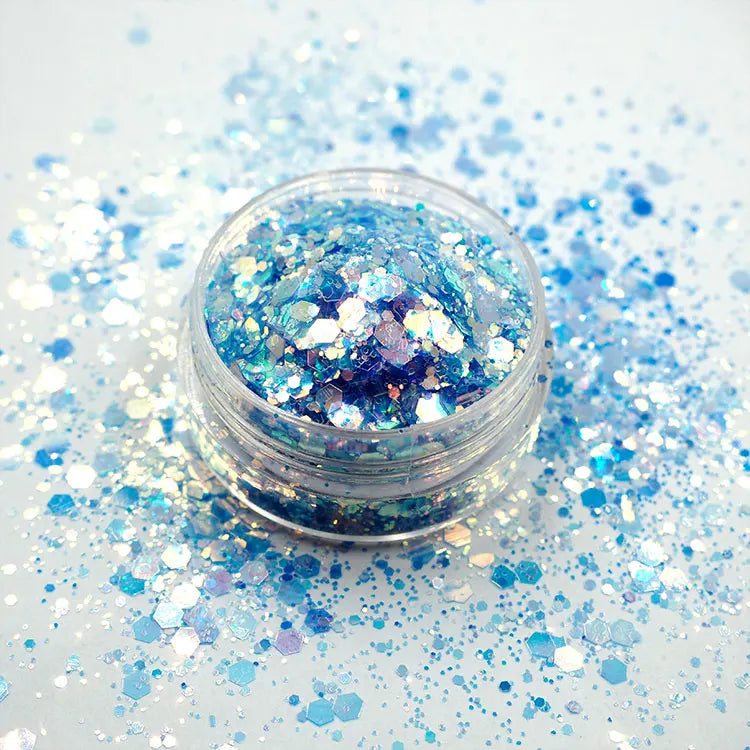 Xucai Glitter Crafts Fine Bio Glitter Shaker New Design Holographic Rose Gold Chunky Nail Glitter Promotional Party Supplies