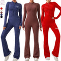 Wholesale Women's Long Sleeve Sports Jumpsuit Custom Logo One Piece Bodysuit Solid Color Running Gear