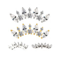GZN Fine Jewelry Wholesale G23 Titanium Marquise CZ and Round CZ Alternate Internally Threaded Top Earring Piercing Jewelry