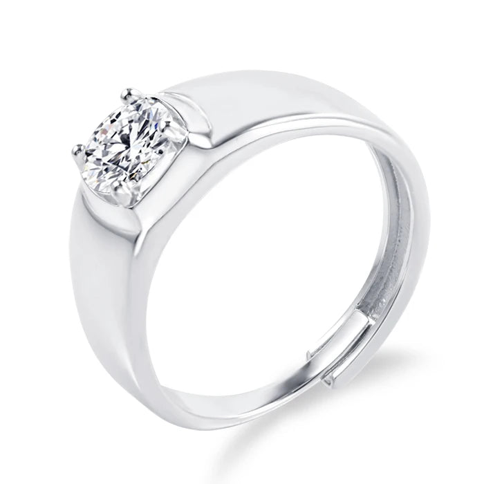Factory Custom Luxury Jewelry 925 Sterling Silver 1ct VVS Moissanite Diamond Wedding Engagement Rings for Men