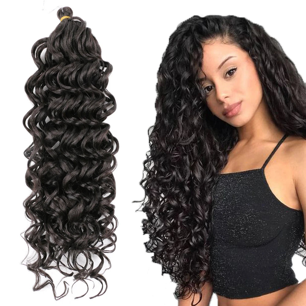 Crochet Ocean Wave Hair 20 Inch Deep Ocean Wave Braiding Hair Extensions Ocean Water Wave Crochet Braiding Hair