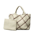 2024 Trending Women Neoprene Woven Bag Hobo Handbag with Pouch Lady Crossbody Messenger Weaved Bag