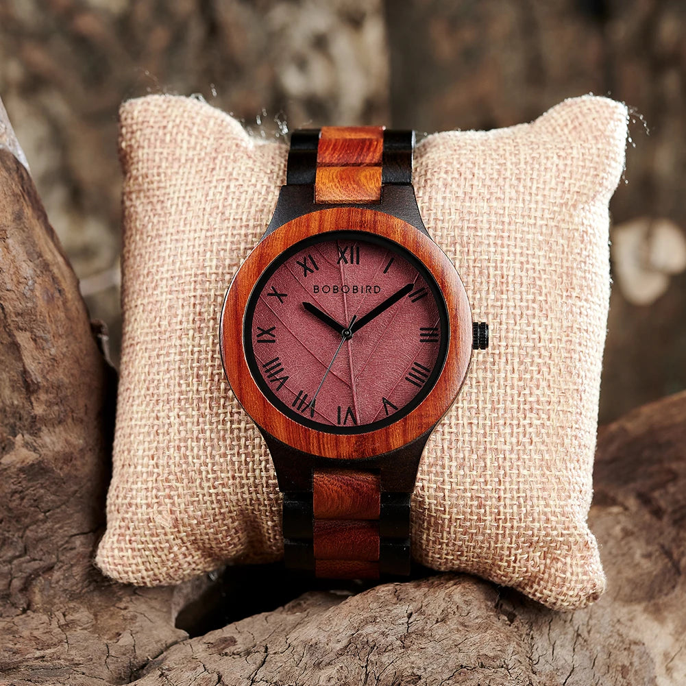 TimelessTreeLeaf Customized Wood Watch Japan Movement Fast Delivery Wholesale Classic Art Design for Business Sports OEM