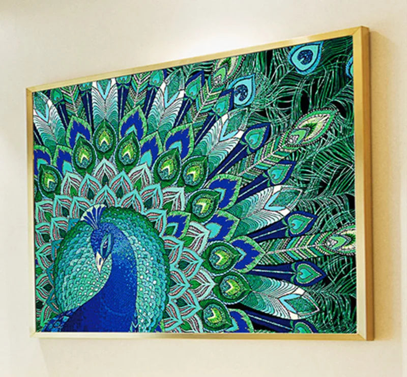 Abstract Peacock Animal Art Special Shaped Diamond 5D Diamond Painting Kits 30x40cm AB Crystal Picture Personalized DIY Gift