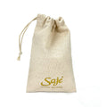 Organic Cotton Canvas Drawstring Bag Natural Color Golden Stamping Logo Thick Recyclable for Perfume Essential Oil Shampoo
