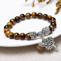 Unisex New Design Classic Style Tiger Eye Colorful Agate Beads Bracelet Bangle Geometric Natural Stone Brass Jewelry Alloy