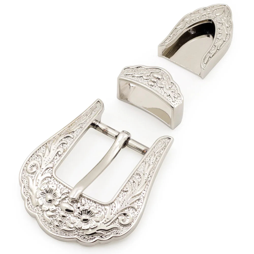 Custom Hot Sale Products 26 mm Ladies Fashion Belt Buckle Three  Pieces Zinc Alloy Pin Buckle for Women