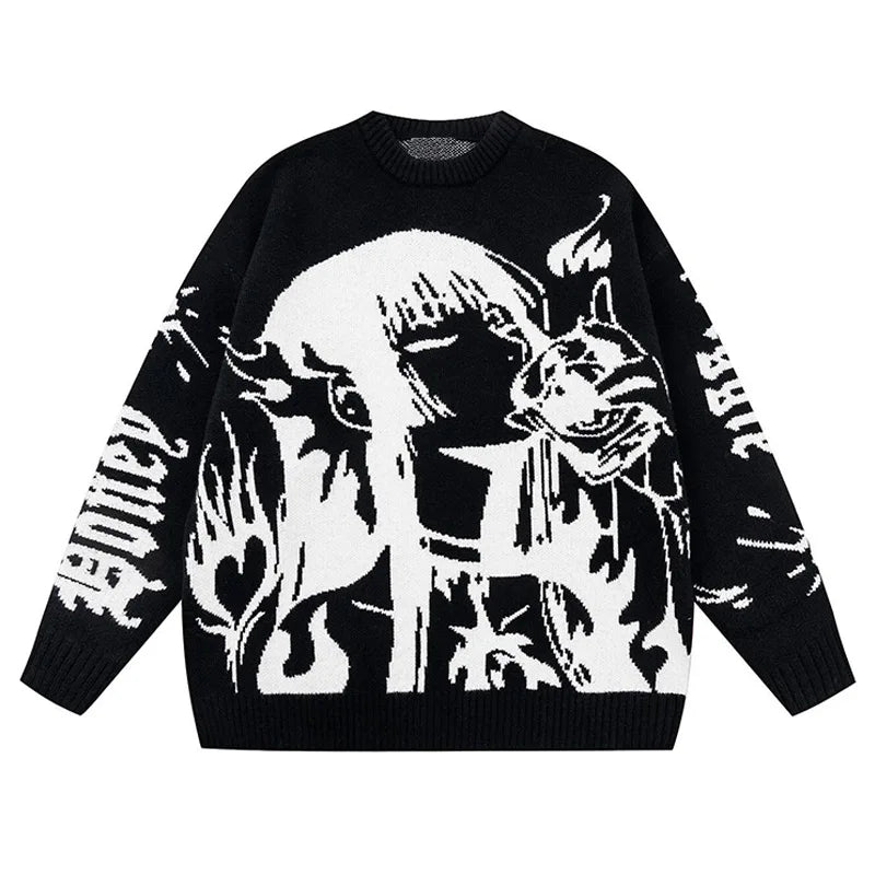 Custom Logo Jacquard Pattern Men'S Sweater Pullover Knitwear Winter Crewneck Knitted Cotton Designer Knit Jumpers for Men