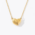 Cute Design Fashion Jewelry Stainless Steel 18K Gold Plated Heart Magnetic Couple Necklace with Zircon