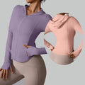 YIYI Custom Long-sleeved Finger Hole Women Sports Jacket Summer Fashion Women Hoodie Pockets Quick-dry Zipper Women Yoga Jacket